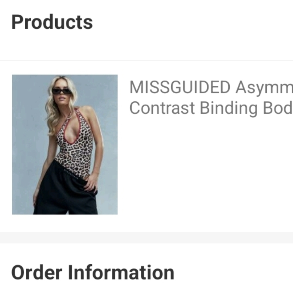 Missguided Asymmetric Leopard Print Bodysuit